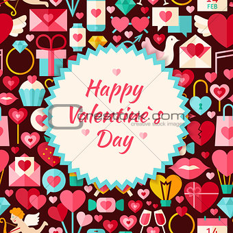 Flat Vector Pattern Happy Valentine Day Background