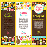 Happy Easter Vector Party Invitation Flyer Set