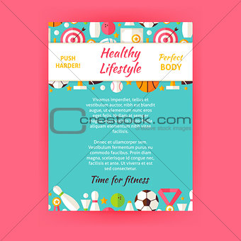 Healthy Lifestyle Sport Invitation Vector Template Flyer
