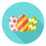 Three Easter Eggs with Decor Circle Icon