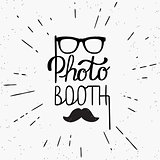 Photo booth hand written lettering design in hipster style