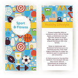 Vector Flyer Template of Sport and Fitness Objects and Elements