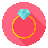 Wedding Ring with Diamond Circle Icon