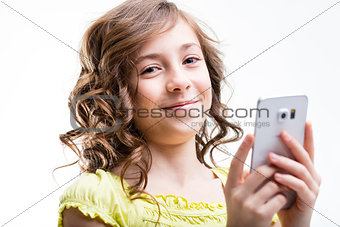 native mobile generation girl smiling