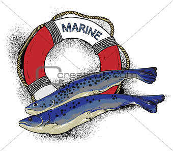 illustration on the marine theme