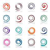 Spiral design elements set. 