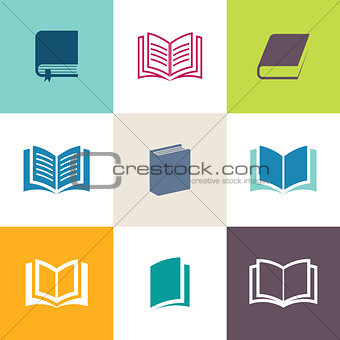 Vector book icons collection
