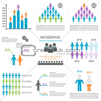 Vector infographic people icons collection