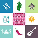 Vector mexico signs and icons