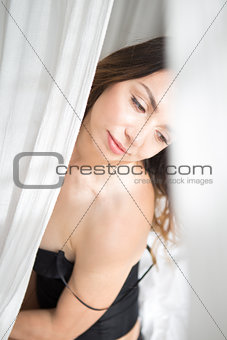 Girl sitting in bed