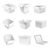 White boxes isolated on white. Vector