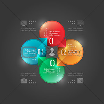 Business Infographics Design Template. Vector Elements. Circle Chart Diagram Illustration