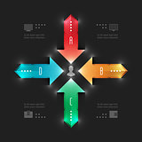 Business Infographics Design Template. Vector Elements. Economy Workflow Arrows Illustration