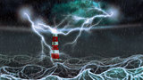 Stormy Sea and Lighthouse