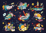 Space cartoon style