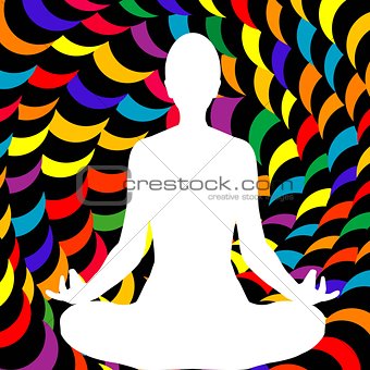 A male lotus position silhouette 