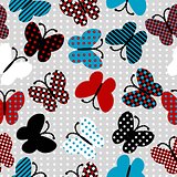 Seamless pattern with patterned butterflies