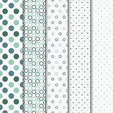 Seamless vector patterns with circles and dots.