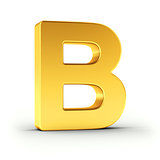 The letter B as a polished golden object with clipping path