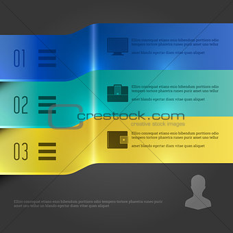 Business Infographics Design Template. Vector Elements. 3D Banners Chart Illustration