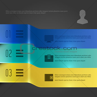 Business Infographics Design Template. Vector Elements. 3D Banners Diagram Illustration