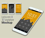 Lockscreen mobile UI smartphone mockup