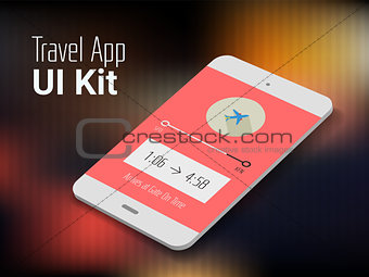 Travel mobile app UI smartphone mockup
