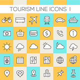 Inline Tourism Icons Collection