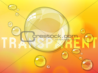 Abstract defocused background with transparent water drops