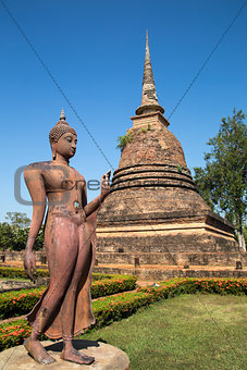 Walking Buddha Copper statue