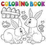 Coloring book rabbit topic 1