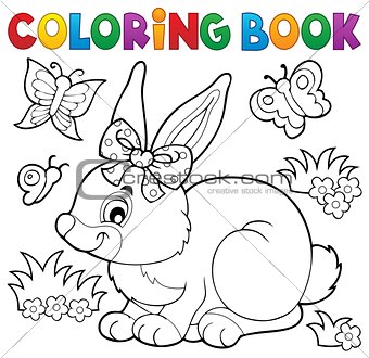 Coloring book rabbit topic 3