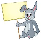 Rabbit with sign theme image 1