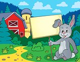 Rabbit with sign theme image 2