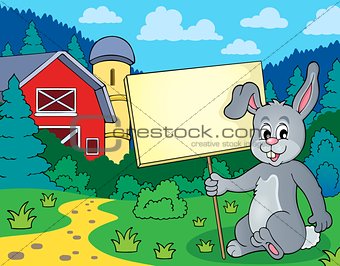 Rabbit with sign theme image 2