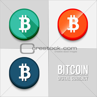 Bitcoin icons set.