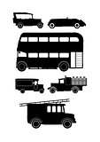 vintage vehicle silhouettes