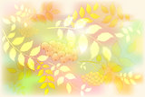 Background from leaves and rowan. Autumn leaf fall. EPS10 vector illustration