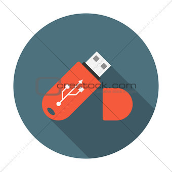 USB flash drive flat icon