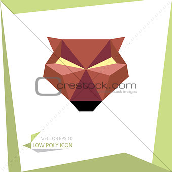 low poly animal icon. vector bear