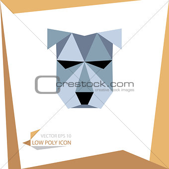 low poly animal icon. vector dog