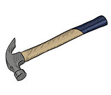 Hand-drawn hammer on white background. EPS8 vector