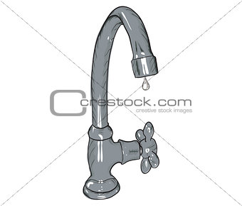 Steel tap on white background. EPS8 vector