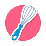 Vector whisk label with shadow