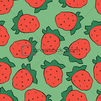 Seamless vector strawberry pattern