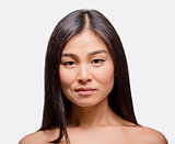 Close-up of naked Asian lady