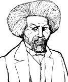 Outlined Portrait of Frederick Douglass