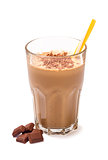 glass chocolate smoothie isolated