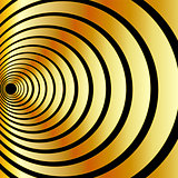 Illusion with golden metallic rings