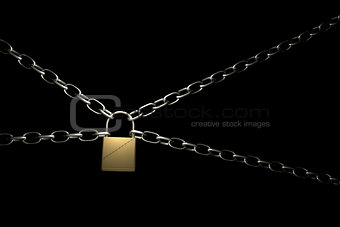 lock with four chains